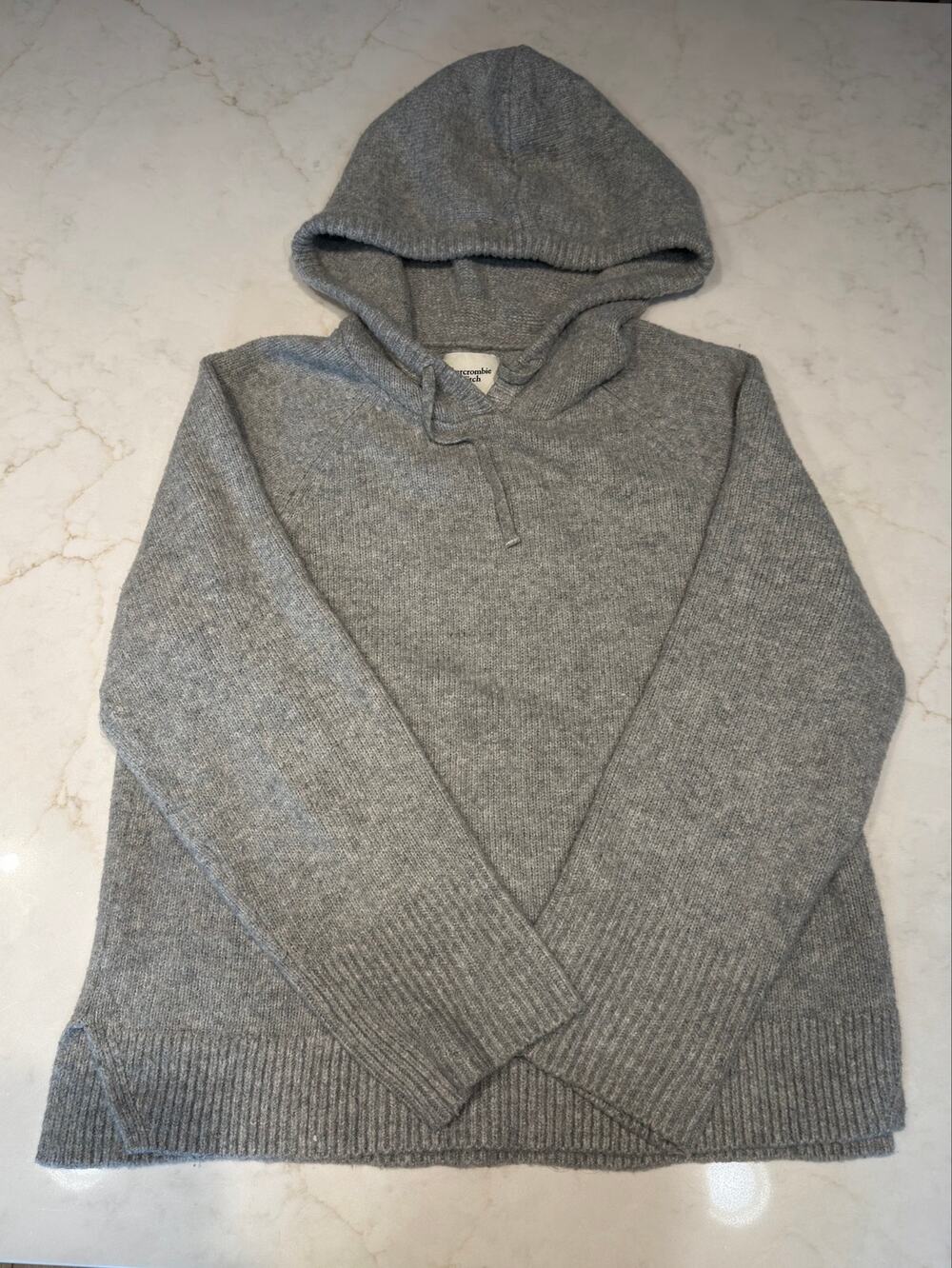Abercrombie & Fitch Women’s Gray Knit Hoodie Sweater Wool Blend Size S